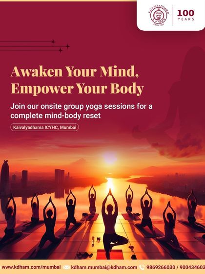 Join our onsite group yoga sessions for a complete mind-body reset. Our classes are tailored to foster growth and well-being through the authentic teachings of Kaivalyadhama.