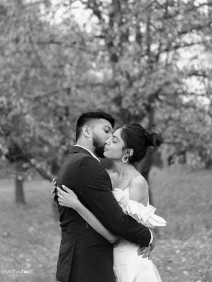 The blindfolds are off, and what remains is a raw, emotional embrace. This beautiful black and white photo captures the culmination of their journey of trust.