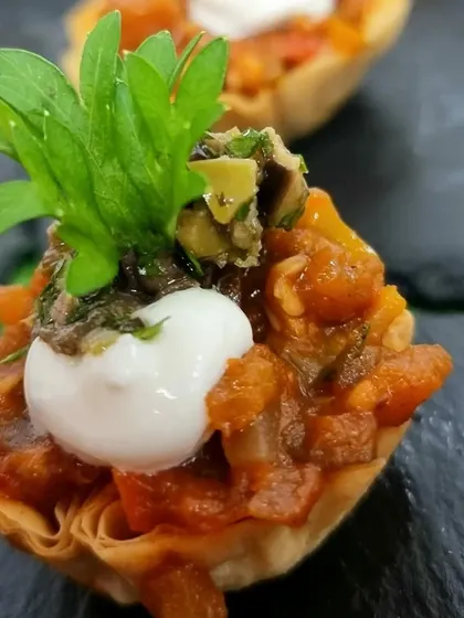 A delicious bite-sized Ratatouille Tartlet created for the new Wella store opening in Bandra. We love partnering with great brands to make their launch events even more memorable.
