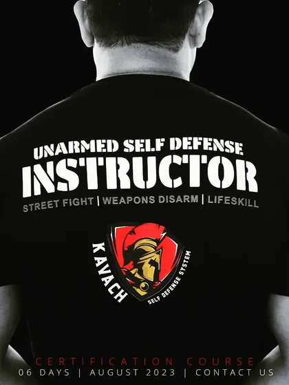 This is the goal. You will earn the title of a Kavach Unarmed Self Defense Instructor, equipped to teach street fighting skills, weapon disarmament, and life-saving tactics.