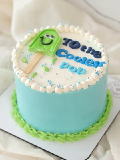 For the "Coolest Pop," this fun and refreshing-looking cake is perfect for a dad with a great sense of humor.