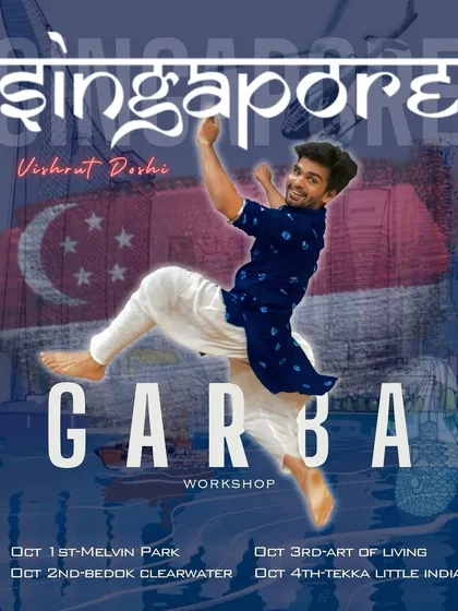 I was so excited to take my Garba workshops to Singapore. This poster represents my passion for sharing Gujarati folk dance with a global audience.