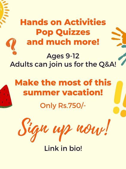 Our workshops are filled with hands-on activities, pop quizzes, and more to make learning about sustainability fun. This poster gives details for our Summer Paathshala.
