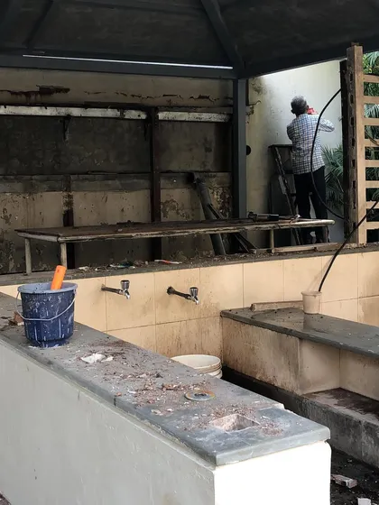 Another on-site process shot. It can look messy, but this is the crucial phase where old structures are removed to make way for the new design.