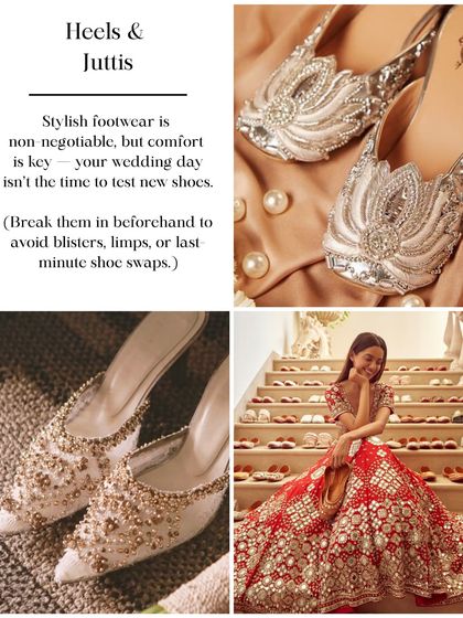 Stylish footwear is non-negotiable, but comfort is key. I always advise my brides to break in their heels or juttis before the wedding day to avoid any painful shoe-swaps.