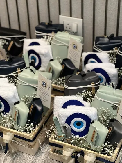 Getting a bulk order of our popular Evil Eye Rakhi hampers ready for dispatch. I love seeing them all lined up, ready to bring good vibes and smiles to so many homes.