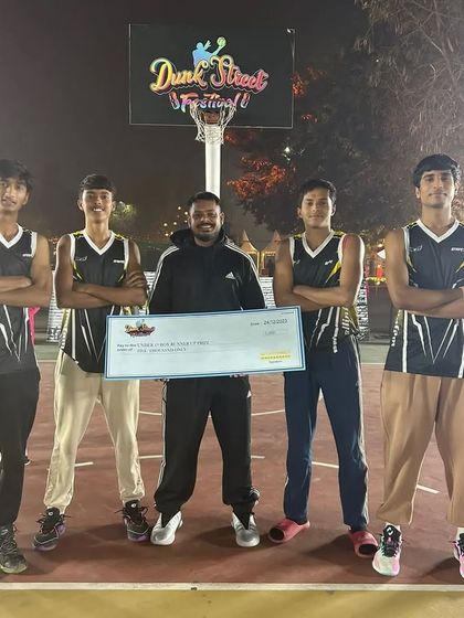 My team after getting 2nd place at the Dunk Street 3x3 tournament. A hard fought battle and a result to be proud of.