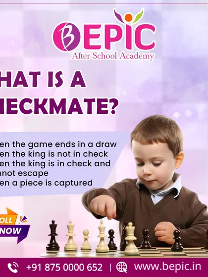 A fun quiz to test chess knowledge. My classes include interactive elements like this to ensure students understand key concepts like 'checkmate'.