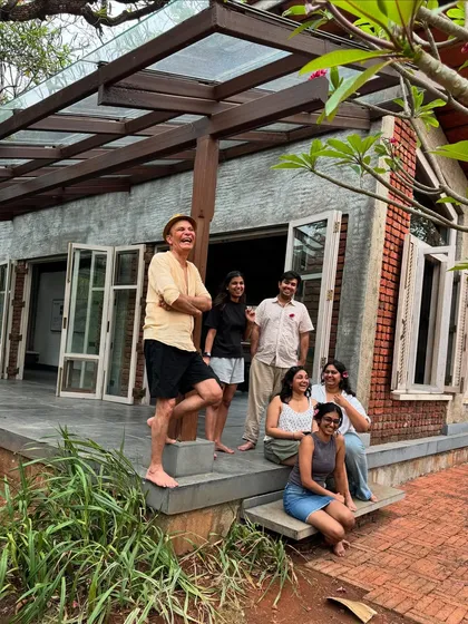 Our principal architect, Puran Kumar, enjoying a moment with the team at The Shell. These informal gatherings strengthen our collaborative spirit.