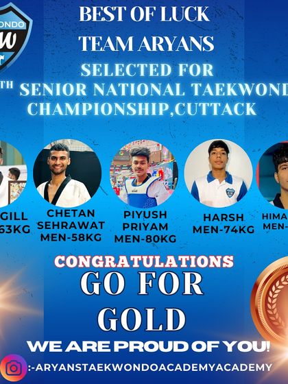 Best of luck to Team Aryans for the 4th Senior National Championship. We go in with one goal: Go for Gold.