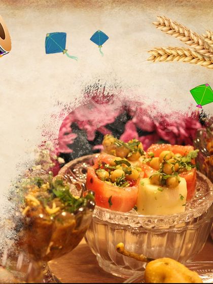 Another Baisakhi delight. These appetizers, featuring chickpeas and fresh vegetables in a tomato cup, are a creative and flavorful nod to the vibrant traditions of Punjab.