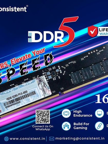 Elevate your speed with our 16GB DDR5 RAM. Built for high-endurance gaming and professional use, this desktop memory offers unparalleled durability and performance, complete with a lifetime warranty.