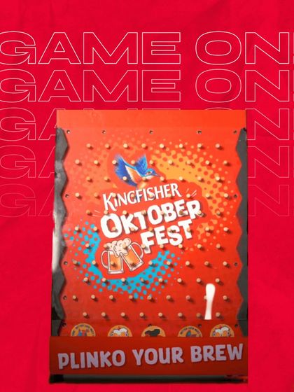 Game on! We created physical games like this "Plinko Your Brew" board for the Kingfisher Oktoberfest bar activations. These games drove high engagement and gave patrons a fun, interactive way to connect with the brand.