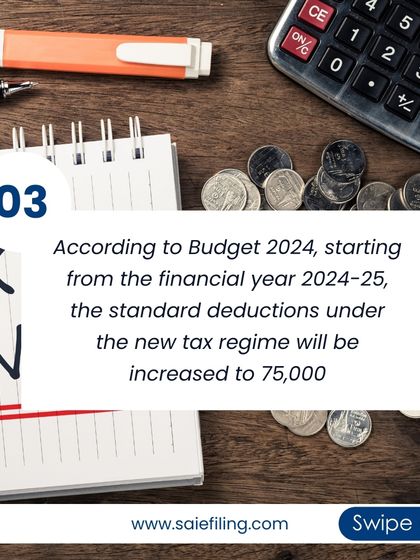 Starting from the financial year 2024-25, the standard deduction under the new tax regime has been increased to ₹75,000, offering more tax relief to salaried taxpayers who opt for it.