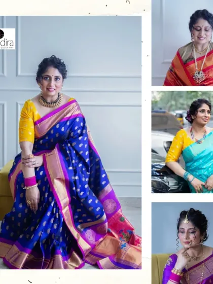 A collage showcasing the versatility of Paithani sarees from a recent brand collaboration. We explored different looks, from elegant indoor portraits to casual outdoor shots, proving how traditional wear can be styled for the modern woman. This is how I help brands tell their product's story.