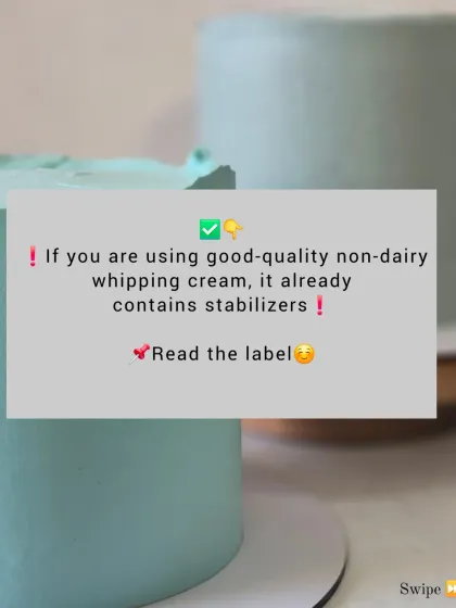 A key point: good quality non-dairy whipping cream already contains stabilizers. Always read the label!