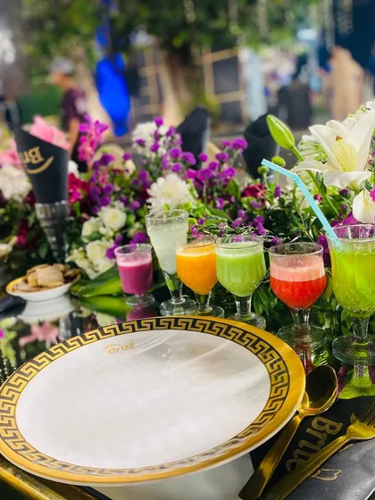 A detailed shot of the premium plate setting, showcasing my commitment to elegance in every aspect of the dining experience.