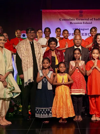 A proud moment with the cast and dignitaries after our Independence Day performance at the Consulate General of India on Reunion Island. It was a joy to conceptualize and choreograph this dance drama.