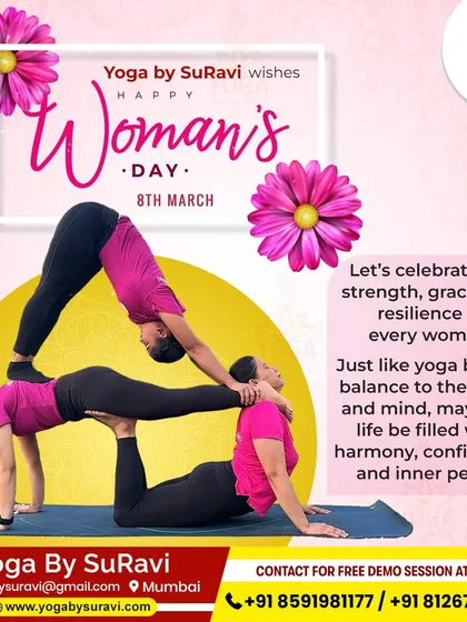 On International Women's Day, we celebrate the strength, grace, and resilience of every woman. Partner yoga like this showcases the harmony, trust, and collective power we build in our community.