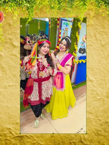 Dressed as Radha and Krishna, two of our members pose during the Janmashtami festivities.