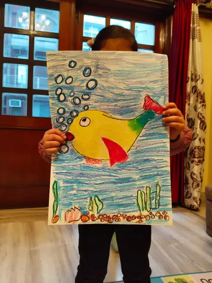 This student did a wonderful job creating depth in the water with different shades of blue. It's all about learning the right techniques.
