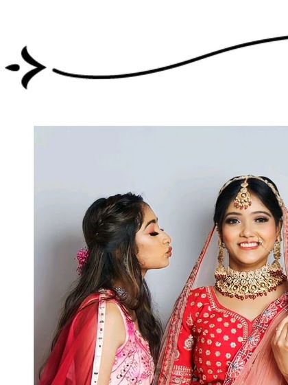 A bride and her bridesmaid, both looking stunning in our rental outfits. We have gorgeous options for the entire bridal party.