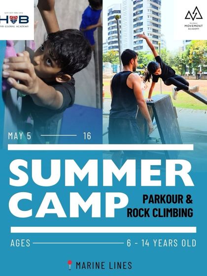 Our summer camp is coming to HVB Global Academy, Marine Lines! This unique camp includes parkour, rock climbing, and ninja warrior courses.