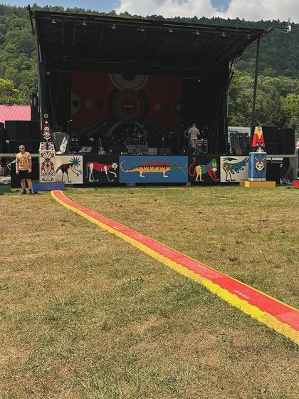 The stage at Jetlag Music Festival in Upstate New York. Performing outdoors in such a beautiful, natural setting adds a unique and refreshing energy to the music.