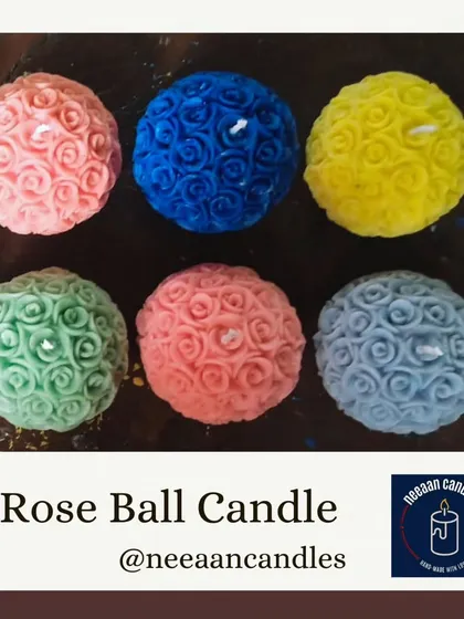 A collection of our popular rose ball candles in a variety of soft, beautiful colors. Each one is a captivating decorative piece that exudes warmth and sophistication.