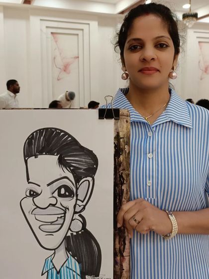 A stylish teacher with her finished portrait. It was a great Sunday event with the Keystone faculty.