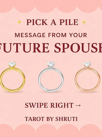 A message from your future spouse, based on the ring you choose. This reading gives you a peek into their personality, whether they are traditional and family-oriented, calm and supportive, or stylish and ambitious.