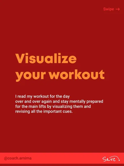 This is my personal pre-workout ritual to get in the zone. It involves visualizing my workout, preparing my gear, and logging out of everything else to be fully present.
