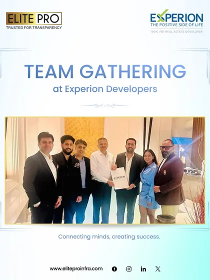 Our team at a gathering with Experion Developers. Strong partnerships with leading developers are key to our success, allowing us to exchange ideas, share our vision, and create new opportunities for our clients.