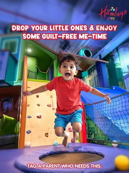 This is the ultimate parenting win! You get to enjoy some guilt-free me-time while your little one jumps for joy on our safe, indoor trampolines. It’s pure, energetic fun they'll be talking about for days.