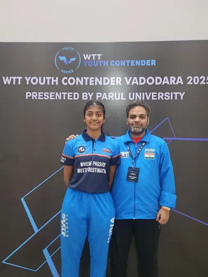 Standing proud at the WTT Youth Contender Vadodara 2025. These experiences on the international circuit are invaluable for our players.