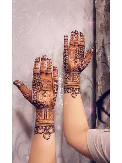 A full view of a minimal yet intricate design, showing how the patterns create a beautiful effect without full coverage.