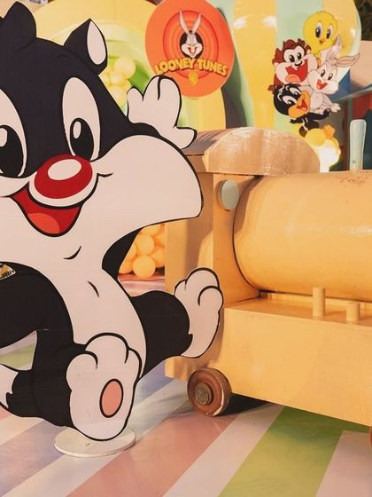 A large and adorable cutout of baby Sylvester the cat from the Looney Tunes party.