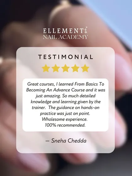 "Wholesome experience. 100% recommended." A glowing testimonial from Sneha Chedda after completing our Basics to Advance course, highlighting the detailed knowledge and hands-on guidance.