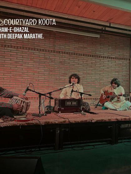 A 'Sham-e-Ghazal' evening with Deepak Marathe. The warm lighting and intimate setup of our venue are perfectly suited for the soulful and poetic nature of ghazal performances.