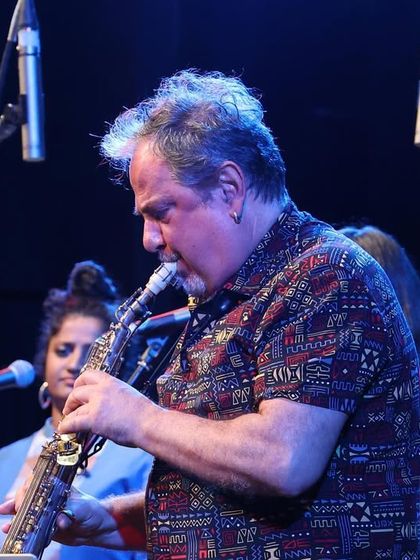 The amazing Enzo Favata on saxophone during the 'Jugalbandi' concert. His soulful playing added a layer of deep emotion to our performance.