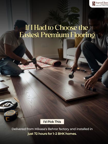 If you need a premium flooring solution installed fast, I'd pick this every time. We can have Mikasa's engineered wood flooring delivered from their Behror factory and installed in a 1-2 BHK home in just 72 hours. It's the perfect option for projects with tight timelines.