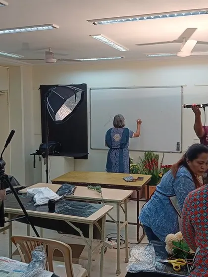 A behind-the-scenes shot of our classroom during a video shoot. We believe in sharing our knowledge widely, and here you can see the setup for recording one of our educational demonstrations.