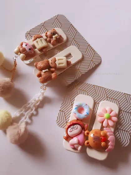 Teddy bears, donuts, and flowers, oh my! These handmade hair clips are packed with personality. I love creating these little works of art that are perfect for gifting.
