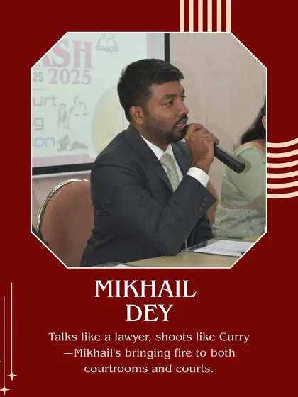 Meet Mikhail Dey. He talks like a lawyer and shoots like Curry, bringing fire to both courtrooms and basketball courts.