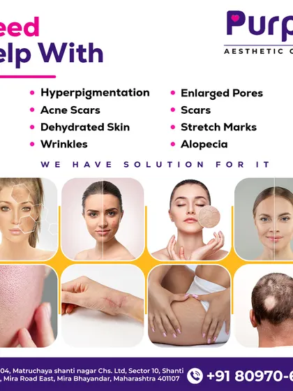 We have a solution for a wide range of skin and hair concerns. From hyperpigmentation, acne scars, and wrinkles to stretch marks and alopecia, our team is here to help.