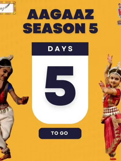 Just 5 days to go for Aagaaz Season 5. This graphic features our classical dancers, building anticipation for the grand event.