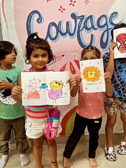 A simple art class activity: creating beautiful, handmade birthday cards for a friend. It's a sweet way for kids to express their love and creativity.