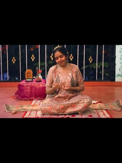 A still from my 'Raghuvamsha Sudha' performance. The setting, with traditional Warli art, reflects the cultural roots of my devotional music.