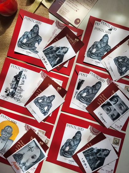 My postcards ready to be sent out. Each one comes with a beautiful envelope, making it a complete and thoughtful gift that you can send to share a little bit of faith and art.