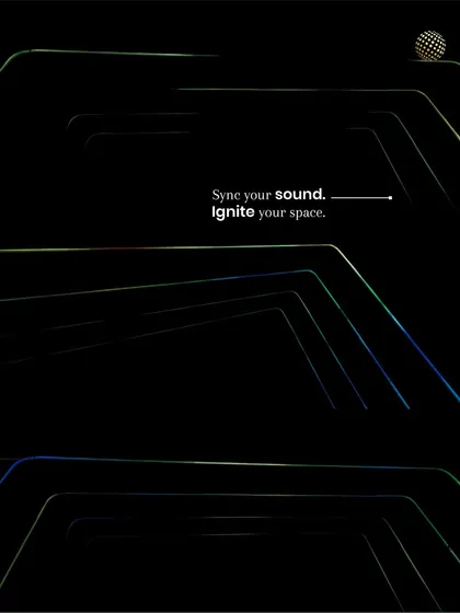 Sync your sound, ignite your space. This graphic visualizes how sound and light can be integrated to create a cohesive and exciting atmosphere for entertainment.